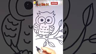 🦉🎨 Cute Owl Drawing for Kids | Easy & Fun Step-by-Step Drawing. #shorts!#OwlDrawing #EasyKidsArt