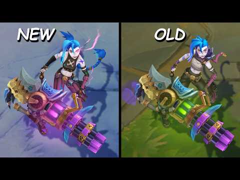 Updated Arcane Fractured Jinx vs OLD Arcane Fractured Jinx Skins Comparison (League of Legends)