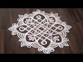 Beautiful sikkukolam using 7-1 straight dots - Easy method - Daily kolam collection