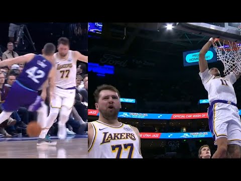 Luka Doncic CRAZY PLAY nutmegs Kevin Love then throws lob to Jaxson Hayes 🤩