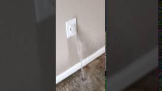 Water leaking out of electrical outlet failure