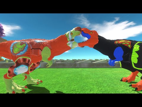 IRON MAN T-REX DEATH RUN - Animal Revolt Battle Simulator