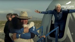 video: Jeff Bezos space flight: Blue Origin lands as Amazon founder returns from stellar voyage