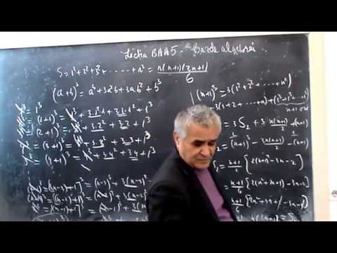 Lectia BAA 5 -  Bazele algebrei-Suma  patratelor numerelor naturale
