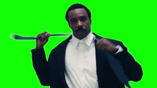 Mr. Milchick takes off his tie and runs — Severance green screen