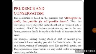 Concept of Prudence OR Conservatism for CBSE, ICSE,  B.com, BBA, MBA, CA, CMA, CS