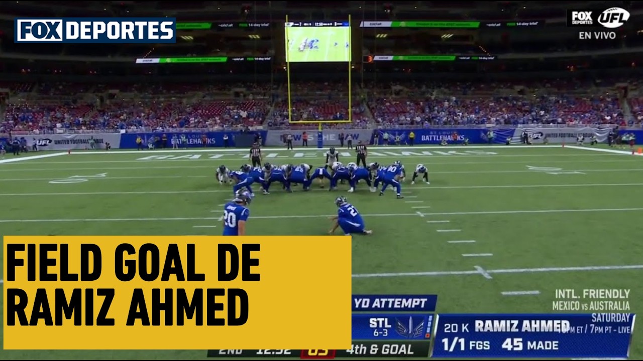 🏈😲 FIELD GOAL DE RAMIZ AHMED | Dallas Renegades 7-6 St. Louis Battlehawks | UFL 2026.