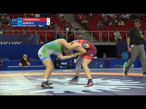 1/4 WW - 68 kg: A. CHERKASOVA (UKR) v. V. BOBEVA (BUL)