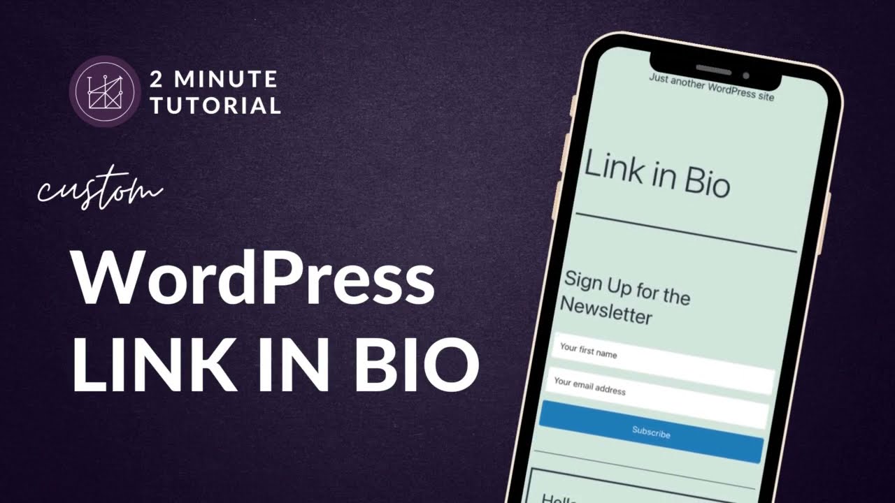 2 Minute Tutorial - WordPress Link In Bio - No Plugins!