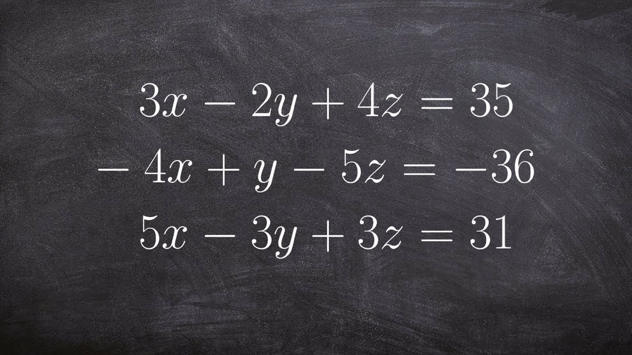 Solve a system with three variables