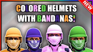 GTA 5 I HOW TO GET COLORED BANDANAS WITH COLORED HELMETS! (BEFF Only)