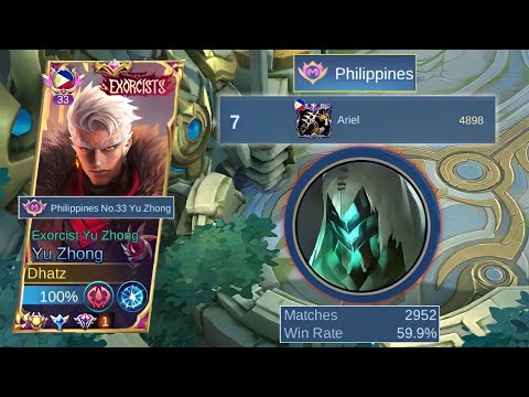 ARGUS TOP 7 PH SURPRISED BY THIS TANKY SUSTAIN BUILD! | YU ZHONG TOP GLOBAL - MLBB