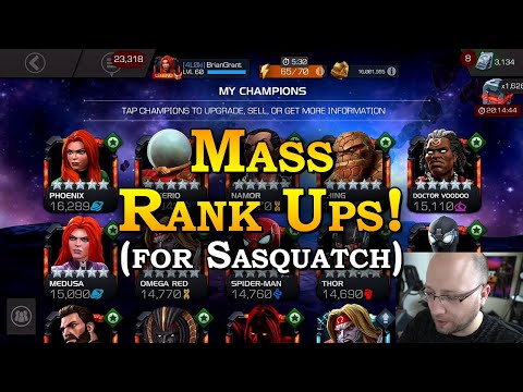 Mass Rank Ups - Sasquatch Prep | Marvel Contest of Champions