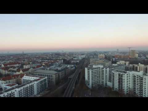Munich. München St.Martin-Str. S-Bahn Station. Drone footage