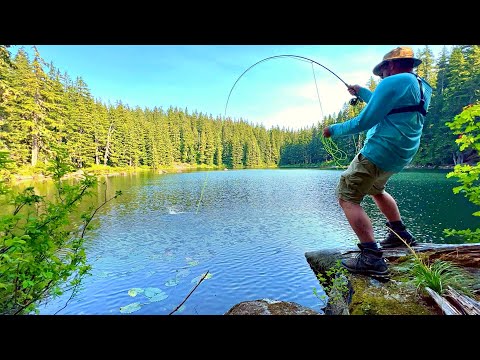 GIANT Trout Fishing in TINY MOUNTAIN LAKE!!! (Catch & Cook)