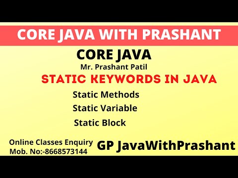 Java Tutorial Static Variables In Java Hindi Static Keyword In Gp Java With Prashant