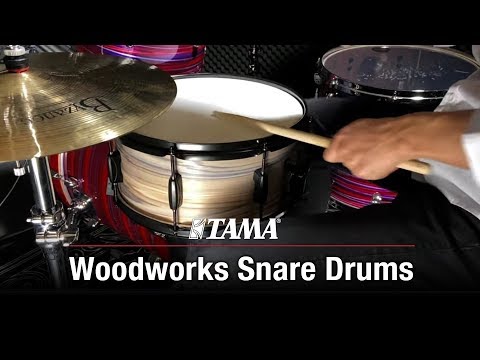 Tama Woodworks 14"x8" Snare Drum, Natural Zebrawood Wrap image 2