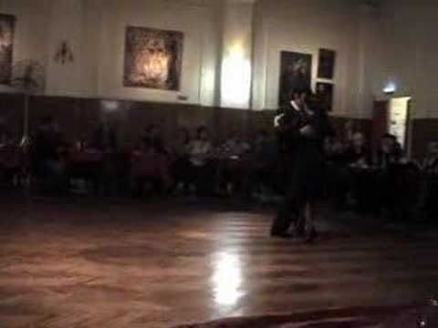  Ernesto Balmaceda  and  Stella Baez  are  dancing  to  the  tango  "  En Esta Tarde Gris  "