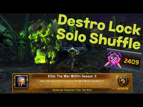 Destro Warlock TWW S3 Solo Shuffle 2.4k Rating Lobby