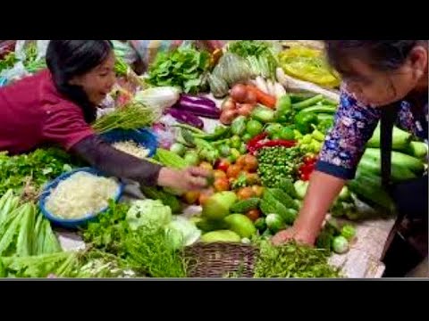 Compilation Cambodian Market Scene |Delicious Snacks |Daily Food- Vegetable Fish & more