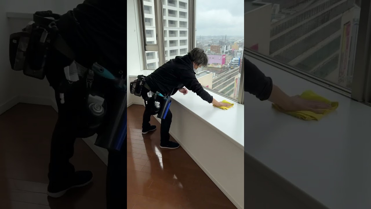 眺め最高！高所で怖い？！の窓掃除 #掃除＃窓掃除＃きゆす