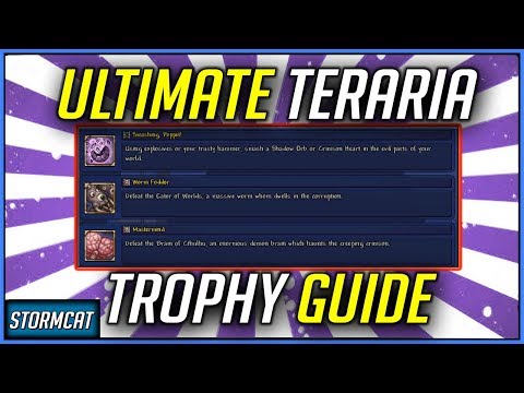 TERRARIA 1.3 ALL ACHIEVEMENTS GUIDE 2019 (PART 5) -  SMASHING POPPET - WORM FODDER - MASTERMIND