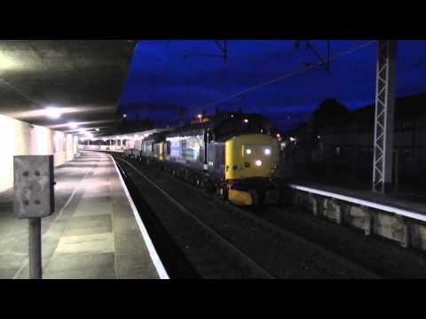 37419 with 37609 DIT 6K73 Sellafield - Crewe flasks 8th October 2013 THRASH !!