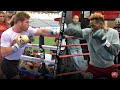 CANELO ALVAREZ VS JERMALL CHARLO - MITT WORKOUT SIDE BY SIDE COMPARISON - CANELO VS CHARLO