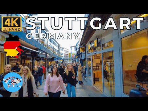Stuttgart, Germany Walking Tour - Halloween is coming - 4K 60fps