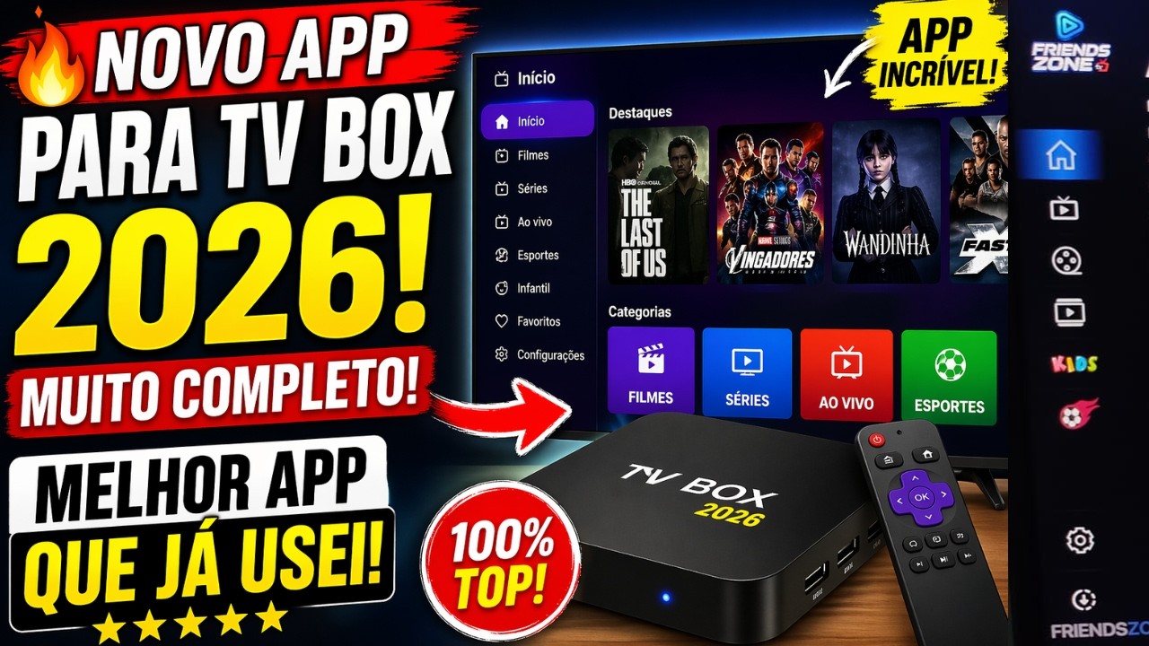 🔥 NOVO APP Para TV BOX em 2026! (Muito completo) APP INCLIVÉL PARA TV BOX! MELHOR APP QUE JÁ USEI