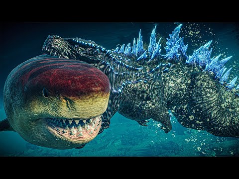 Godzilla vs Megalodon, Livyathan & All Marine Reptiles | Epic Battle in JWE2