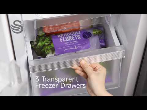 Swan American Style Fridge Freezer with Ice Maker - 