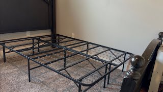 MAKE CHANGES 14 Inch Foldable Metal Platform Full Size Bed Frame
