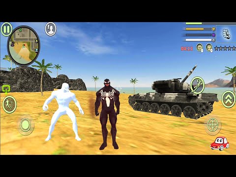Super Venom Spiderman Rope Hero tank in city #2 - Android Gameplay