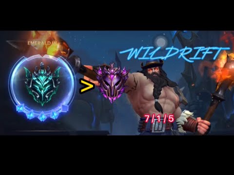 WILDRIFT !!! PENTA KILL OLAF !! Destroying MASTER at EMERALD rank!
