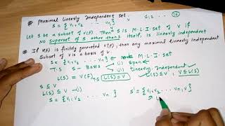 8. Maximal Linearly Independent set || It forms basis