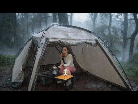 Camping in the Rain 🌧🌧 Solo camping in Heavy Rain