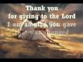 Thank You For Giving To The Lord 