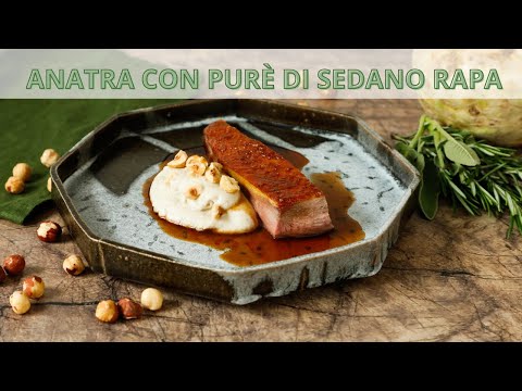 Petto d’anatra con purè di sedano rapa, nocciole e caffè - Secondi piatti Gourmet - Saporie