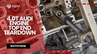 Audi 4.0T V8 Engine Teardown: Removing Valve Springs & Cylinder Head S8/RS7/S7/A8/RS6/S6 (Part 4)