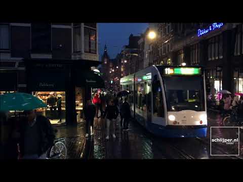 Amsterdam Leidsestraat rainy evening