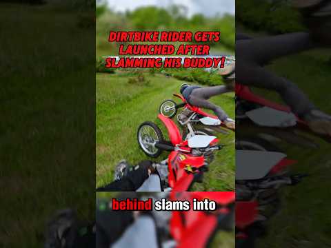 Dirtbike Rider Gets LAUNCHED After Slamming Into His Buddy! | @AUSTIN_457 #motorcycle #crash