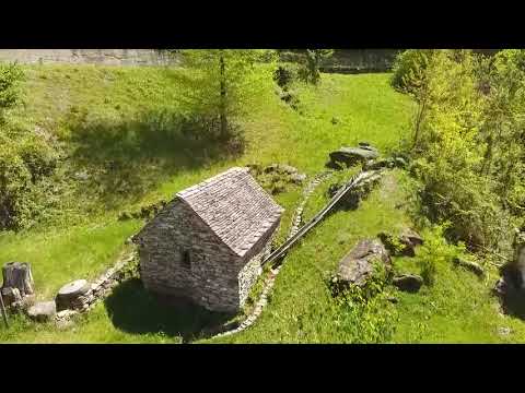 Flug über die alten Mühlen von Graglia, Val Vigezzo