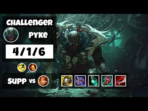 Pyke Support 11.11 Challenger Gameplay Replay - S11 (4/1/6) - NA