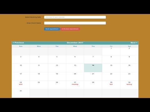 php mysql ajax event calendar