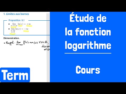 Cours : Étude de la fonction logarithme népérien (limites, dérivée, variations)