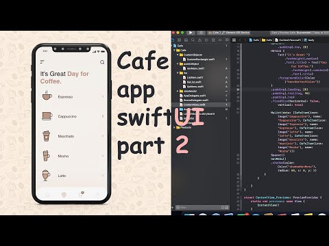 create Cafe App SwiftUI iOS part 2