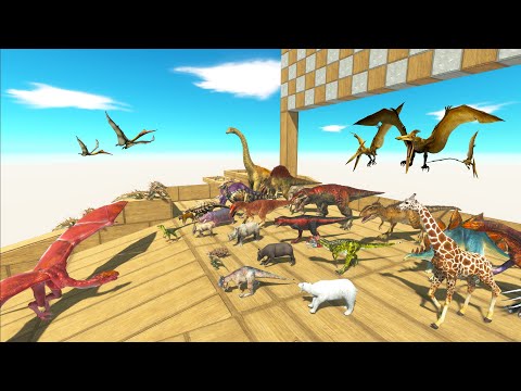 HUNTING SPEED CHAMPIONS RACE DINOSAURS VS ANMAL FOUND DRAGON ISLAND - Animal Revolt Battle Simulator