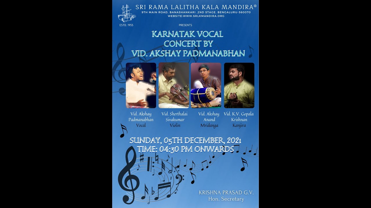 Karnatak Vocal Concert by Vid. Akshay Padmanabhan