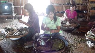 preview picture of video 'Traditional cigar ('cheerot') production on Inle Lake, Burma (Myanmar)'